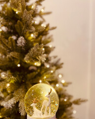 Snow globe and christmas tree
