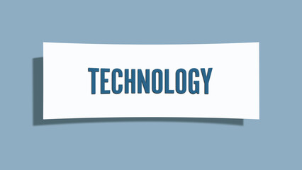 Technology. A card isolated on blue background.