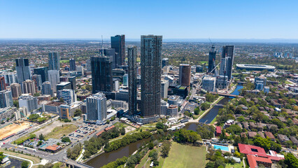 Fototapeta premium The city of Parramatta on the upper reaches of the Parramatta river, Sydney, Australia.