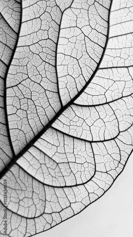 Poster delicate veins weave across the surface of an exotic leaf, revealing nature's intricate patterns and