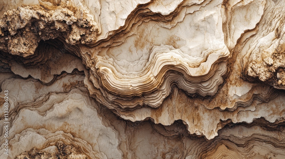 Poster delicate waves of rich mocha mousse reveal a stunning top-down view, displaying intricate layers tha