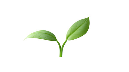 Fototapeta premium A simple illustration of a small green plant with two leaves, symbolizing growth and nature.