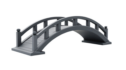 Obraz premium A simple, stylized bridge with a curved arch and railings, designed for aesthetic appeal and crossing over a space.