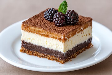 Delicious Layered Chocolate Blackberry Dessert Square