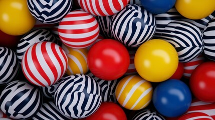 Colorful Striped and Solid Spheres Background