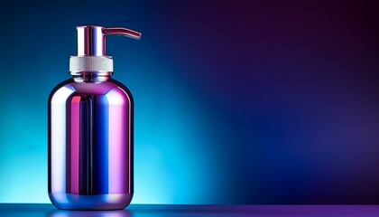 Iridescent Soap Dispenser on Gradient Background