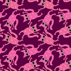 Birthday party animals seamless cats pattern for wrapping paper and fabrics