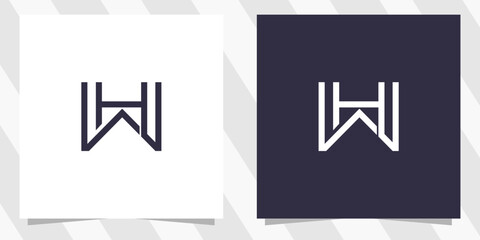 letter wh hw logo design
