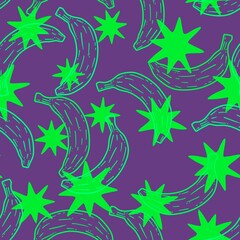 Summer fruit seamless banana pattern for fashion textiles and wrapping paper