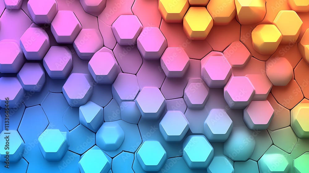 Aufkleber abstract colorful hexagonal pattern background.