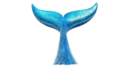 A stylized blue whale tail illustration, representing marine life and oceanic themes.