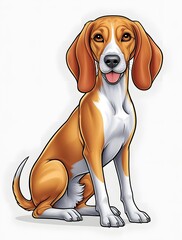 Cute Cartoon Hungarian Vizsla Dog Illustration