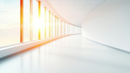 Obraz premium Modern Empty Corridor with Sunlight and Minimalist Design
