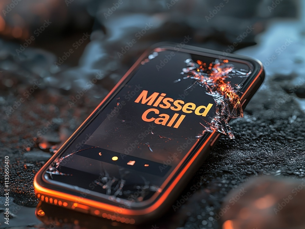 Aufkleber concept of spam call fraud. a smartphone displaying a 