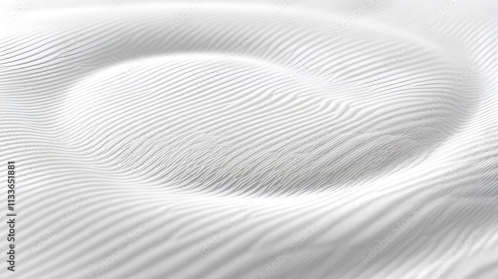 Poster abstract white textured surface with concentric lines and ripples.