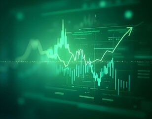 Naklejka premium green business data background ia