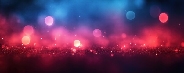 Obraz premium Abstract background with vibrant red, blue gradient. Blurred effect creates dynamic atmosphere. Sparks, glowing particles add energy. Ideal for tech presentations, party invites, creative design