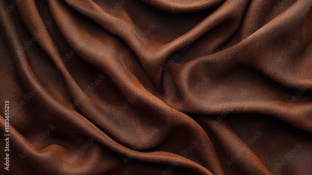 Poster soft waves of mocha mousse style velor ripple on a warm brown backdrop, creating an inviting atmosph