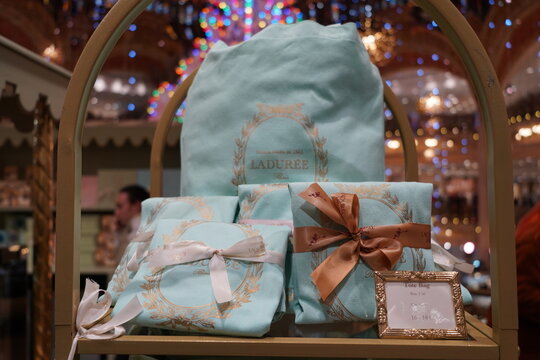 paris france ,  08 08 2024 : fancy french sweets brand , Ladur&eacute;e