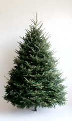 christmas tree with no decorations on a white background, Generative AI