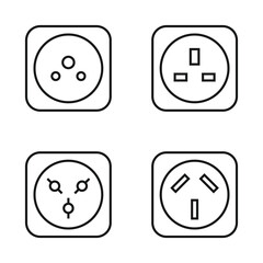 Editable Set Icon of Electrical Outlets, Vector illustration isolated on white background. using for Presentation, website or mobile app