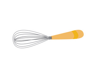 stainless steel whisk isolated on white background, vector illustration 