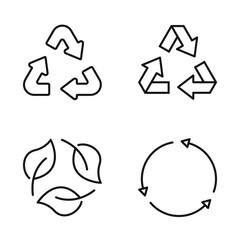 Editable Set Icon of Recycling Symbols, Vector illustration isolated on white background. using for Presentation, website or mobile app