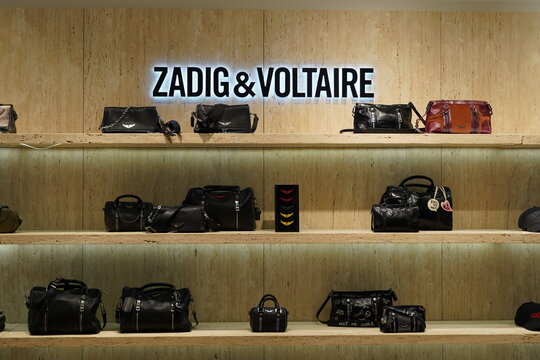 paris , france , 08 08 2024 : luxury fashion products on display , Zadig & Voltaire