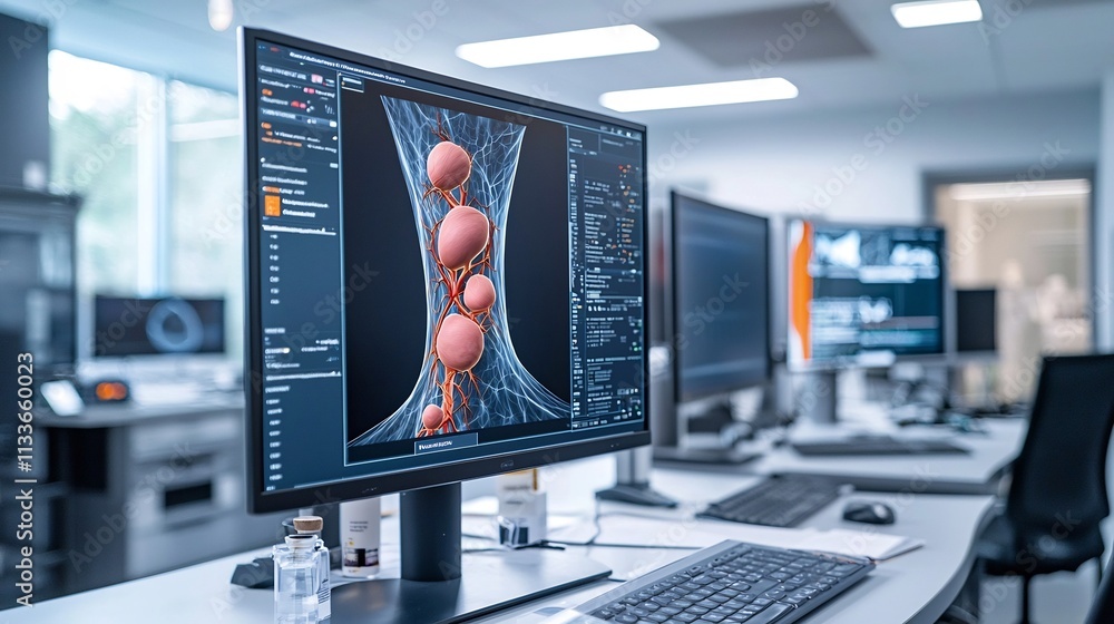 Poster innovative ent research lab showcasing a virtual twin of the neck that maps swollen lymph nodes caus