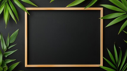 Empty Frame Surrounded by Lush Green Leaves