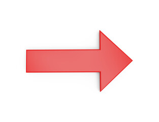 Red rendering of right arrow on transparent background
