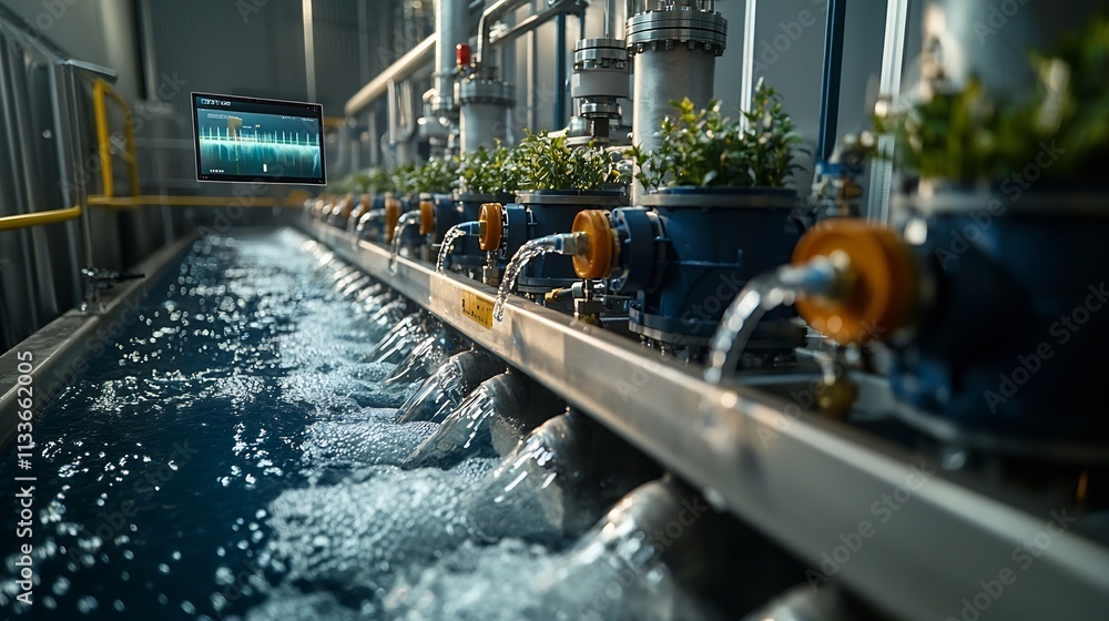 Poster a virtual twin simulation of an advanced water treatment facility featuring real time monitoring of 