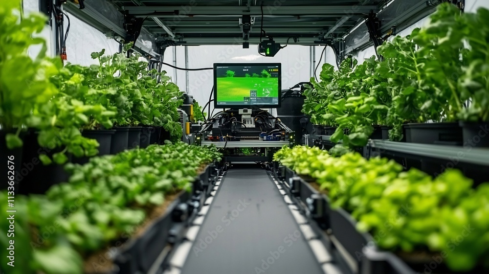 Poster advanced smart farming setup with virtual twin monitoring irrigation schedules and weather patterns 
