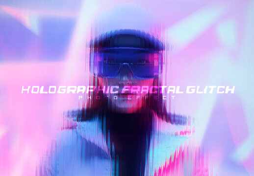 Holographic Fractal Glitch Photo Effect