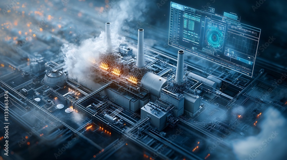 Poster a nuclear power plant facility with a virtual twin system that monitors and analyzes real time react