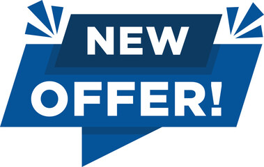 New offer badge. Big sale new offer. Red ribbon vector. Vector background. Store label. Vector illustration.