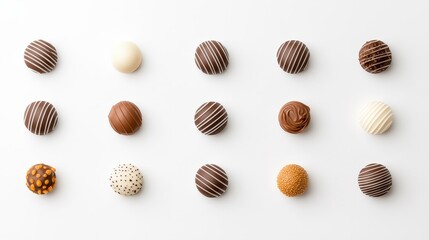 Assorted Chocolate Treats on White Background