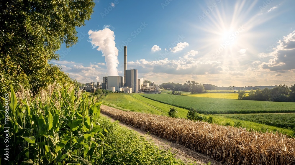 Poster biomass power plant with a virtual twin system that tracks and monitors the input of and the of rene