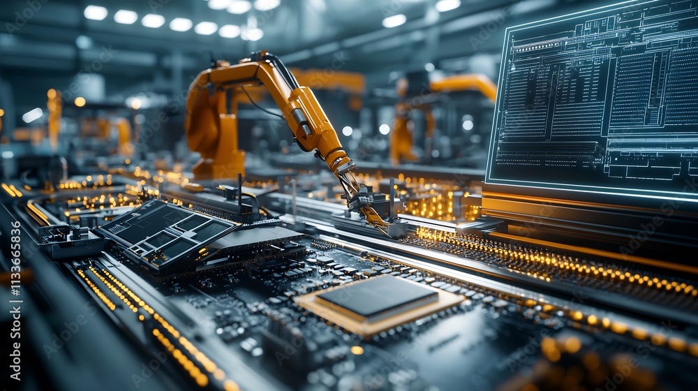 Poster advanced chipset assembly line with virtual twin tracking and error rate monitoring for precision ma