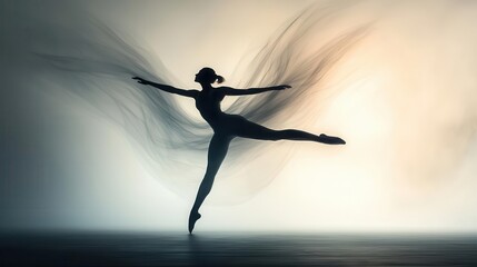 silhouette of a dancer jumping