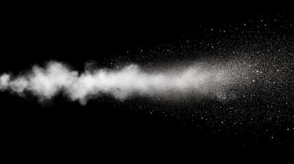 Abstract Smoke and Dust Cloud on Black Background in Motion