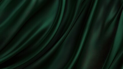 Obraz premium Elegant Deep Green Satin Fabric with Soft Draping Texture