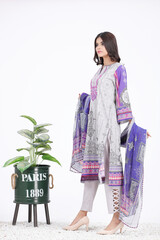 A Pakistani Model is wearing traditional dress Shalwar kameez - Kurti
