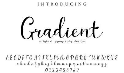 Gradient Font Stylish brush painted an uppercase vector letters, alphabet, typeface