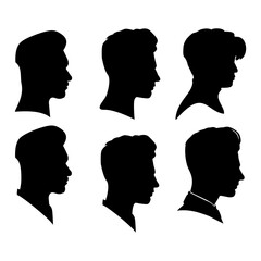 set of people faces vector