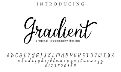 Gradient Font Stylish brush painted an uppercase vector letters, alphabet, typeface