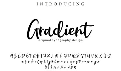 Gradient Font Stylish brush painted an uppercase vector letters, alphabet, typeface