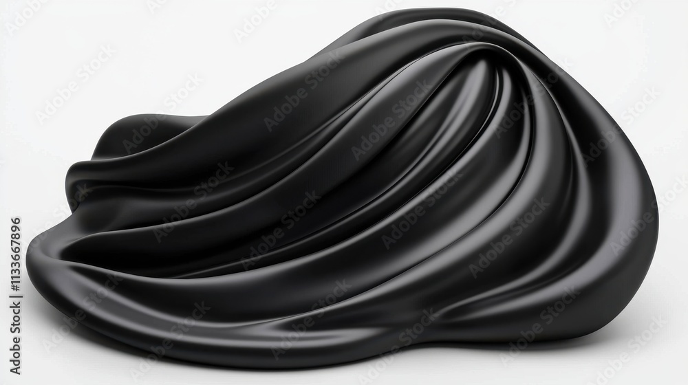Poster elegant black cloth form displaying smooth texture and curves