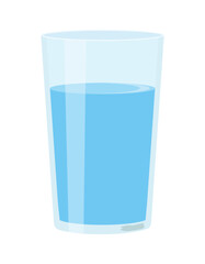 Glass of water with white background