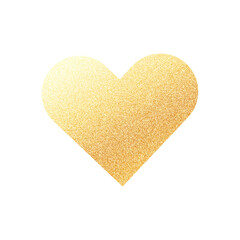 透過PNG　キラキラしたラメグリッターのハートマーク　ゴールドSparkling glitter heart mark gold